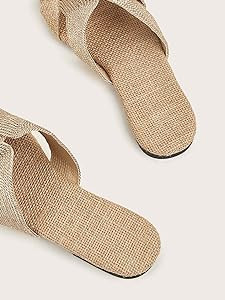 Verdusa Women's Cut Out Flat Sandals Open Toe Summer Sandals Slip On Slides | Amazon (US)