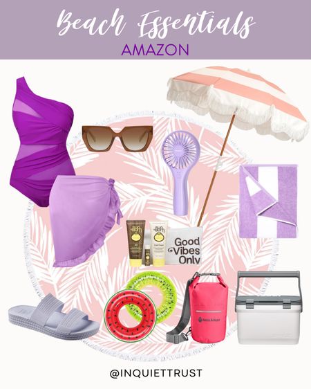 Get ready for your next beach trip with this one-piece swimsuit, purple skirt coverup, sunblock, sunglasses, waterproof bag, and more!
#amazonfinds #beachessentials #swimwear #affordablefinds

#LTKSwim #LTKFindsUnder50 #LTKSeasonal