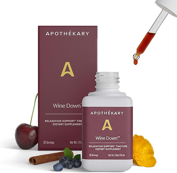 Apothékary Wine Down, Natural Sleep and Relaxation Support, Alcohol-Free Red Wine-Inspired Herba... | Amazon (US)