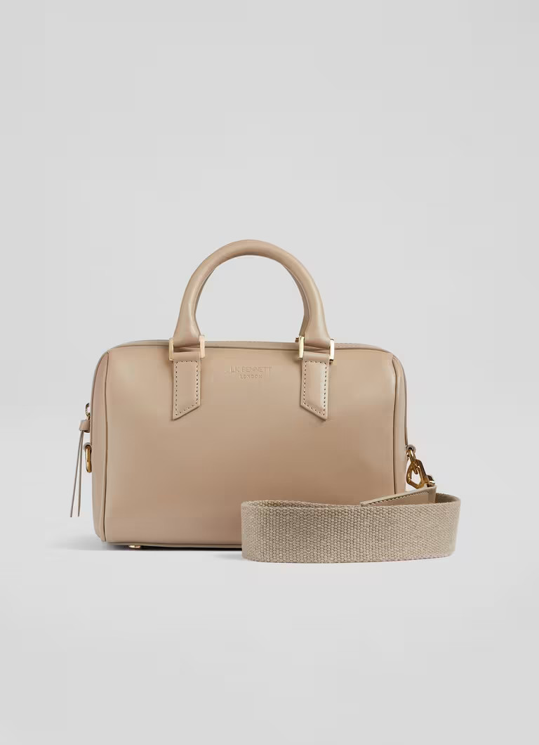 Fleurette Taupe Crossbody Bowling Bag | L.K. Bennett (UK)