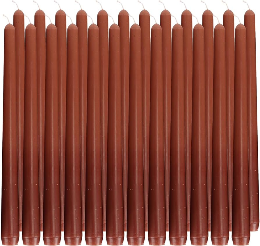 HOME & RELAX 24 Pack Brown Taper Candles,10'' Tall Candles,Candle Sticks Bulk,Smokeless Candle St... | Amazon (US)