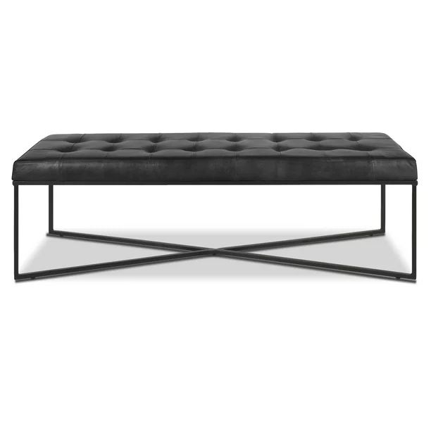 Edgemod Traversa Bench in Carbon Black Leather and Black Legs | Walmart (US)