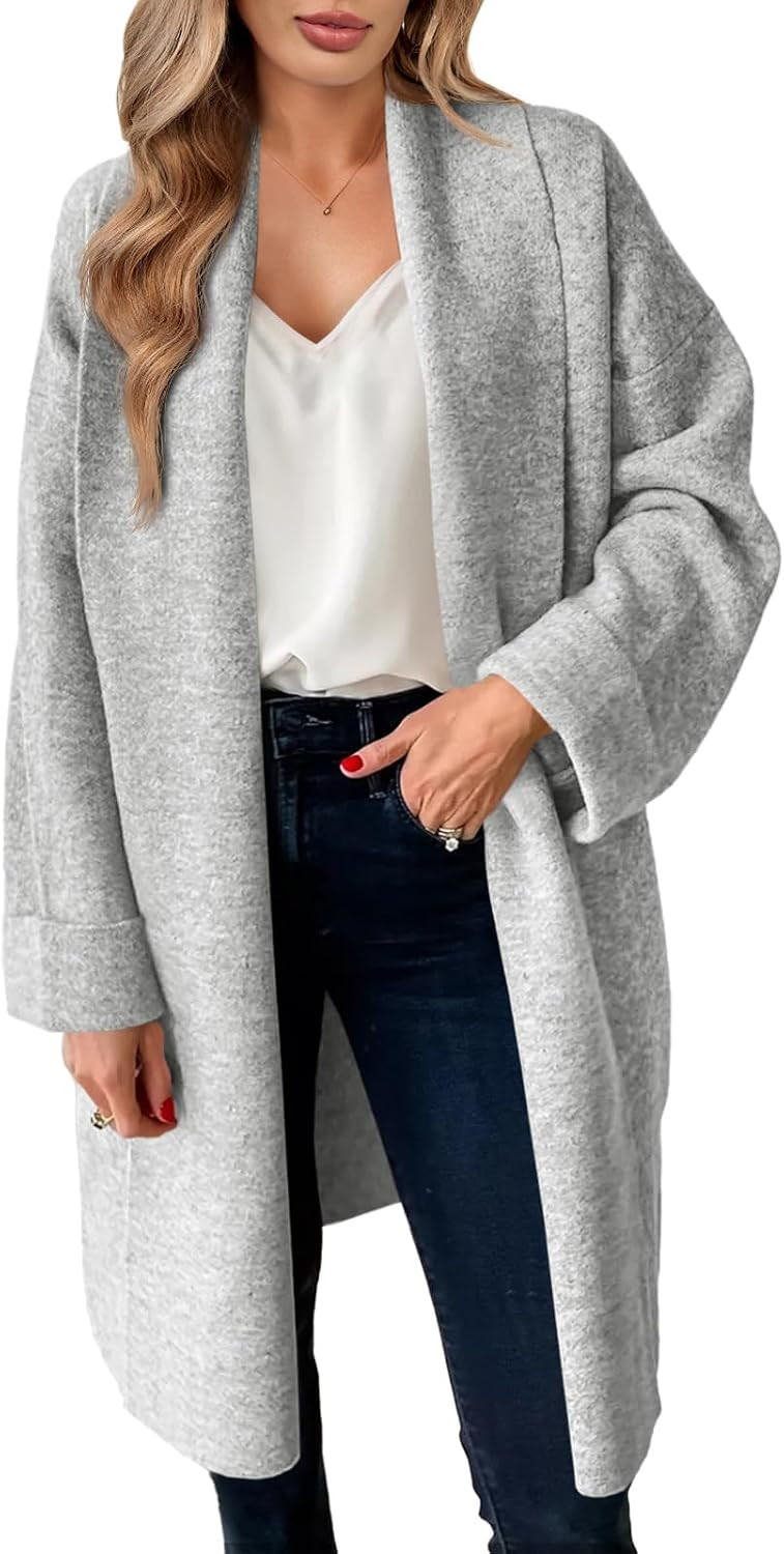 Saodimallsu Womens Long Cardigan Sweaters Chunky Open Front Oversized Slouchy Knit Fall Trendy Coatigan Jackets | Amazon (US)