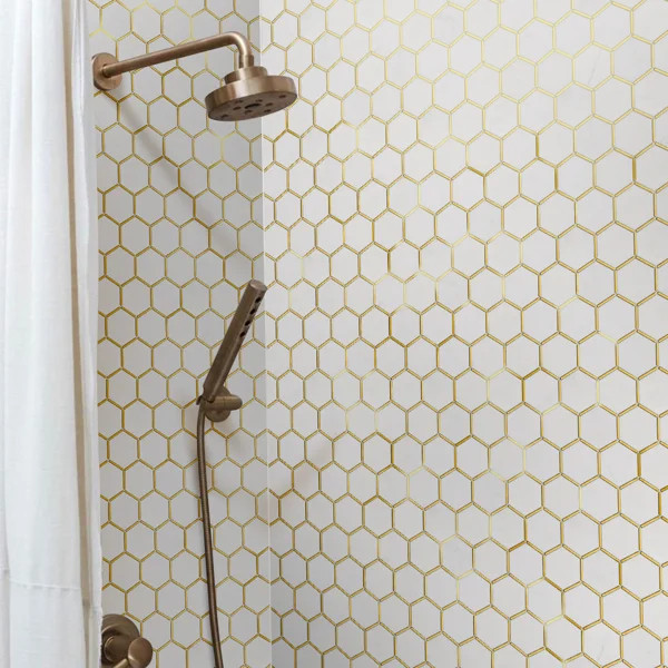 Natural Bianco 3" x 3" Marble Honeycomb Mosaic Wall Tile | Wayfair North America