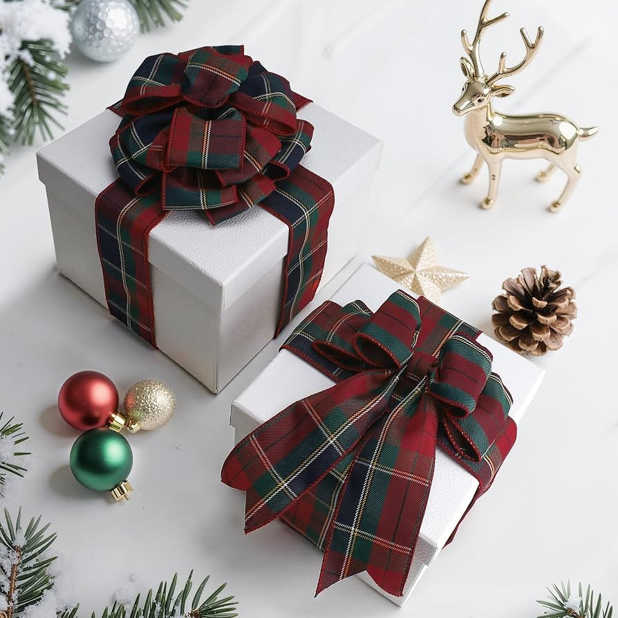 Tartan Plaid Christmas Ribbon, 2.5 Inch x 10 Yards (Red/Green) | Amazon (US)