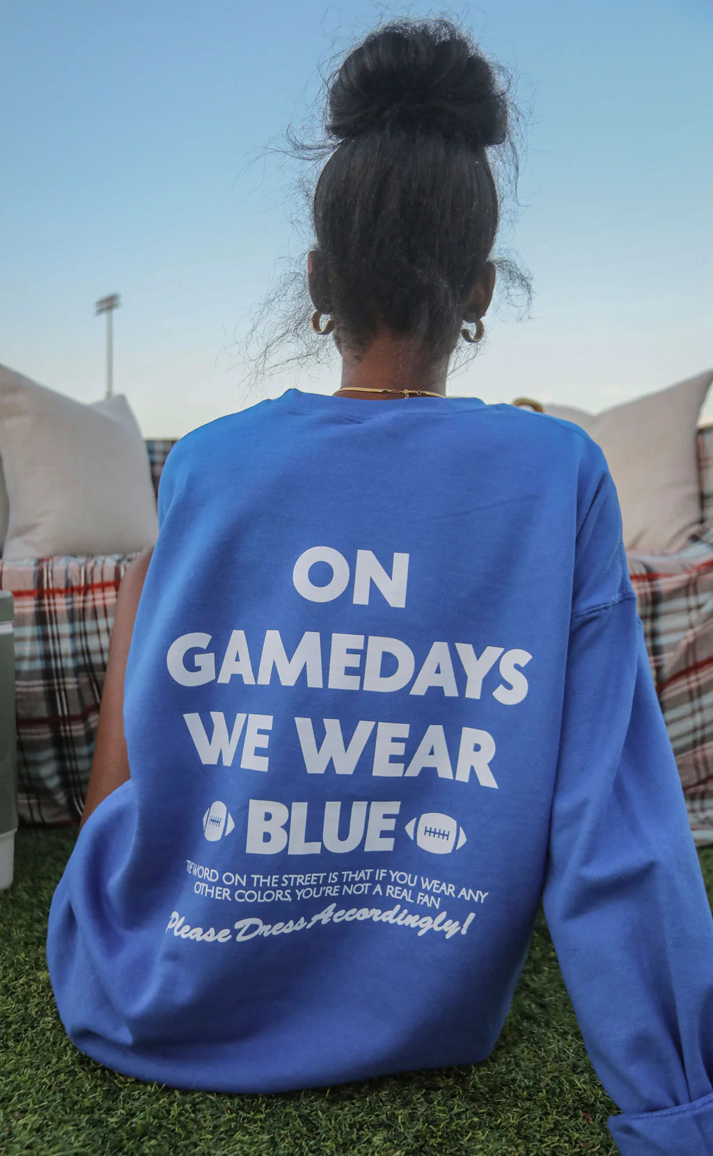 charlie southern: gamedays we wear blue sweatshirt | RIFFRAFF