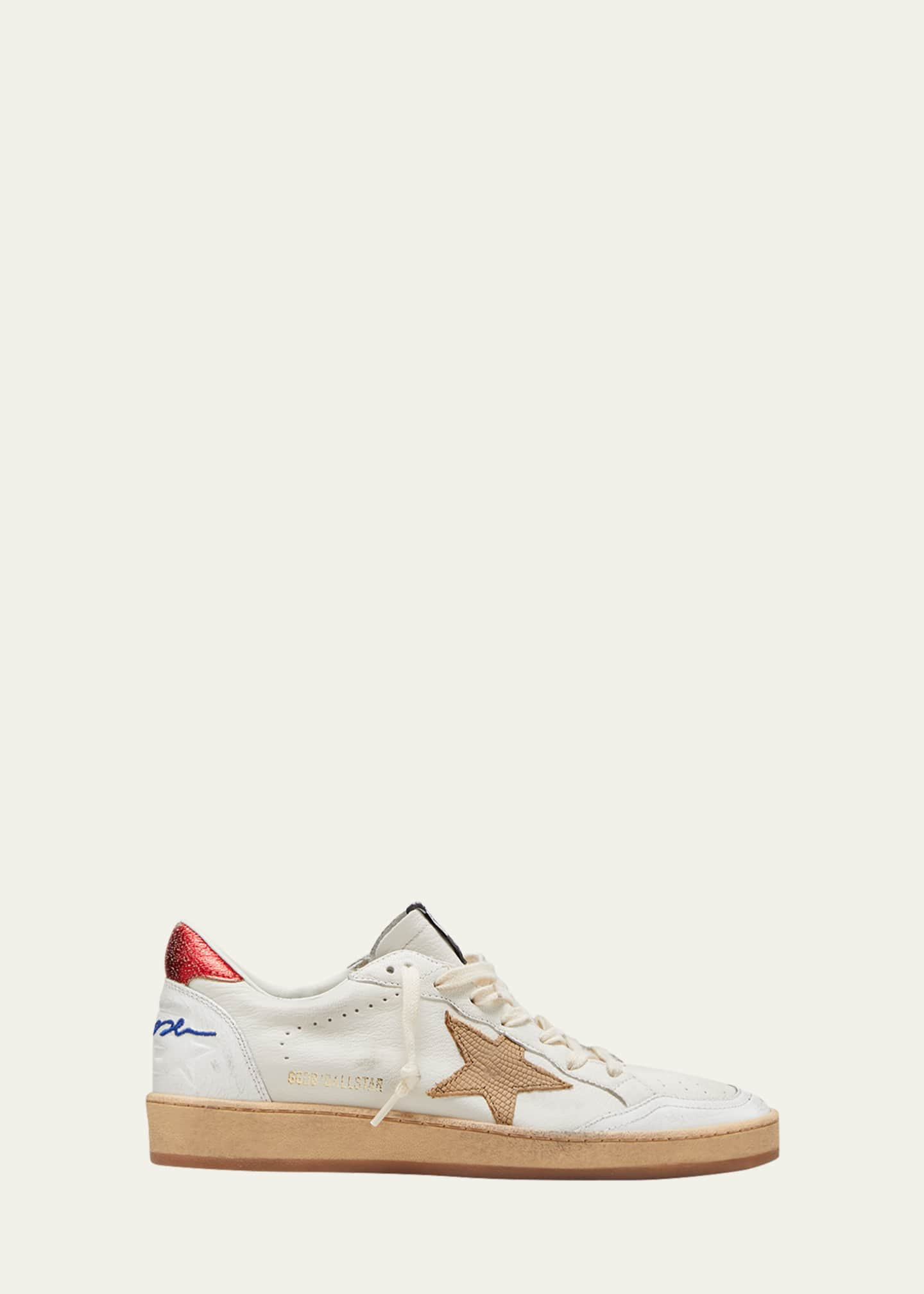 Golden Goose Ballstar Mixed Leather Low-Top Sneakers | Bergdorf Goodman