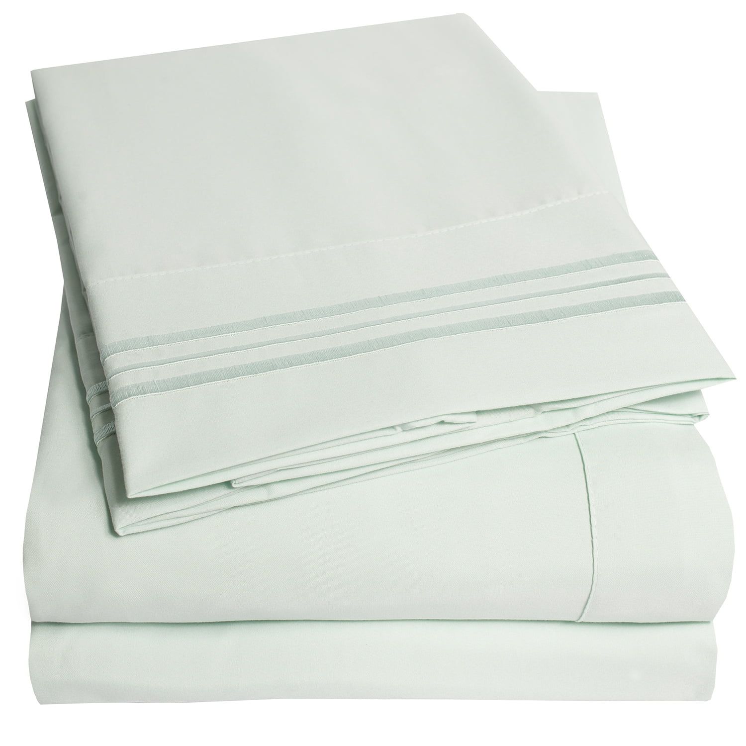 1800 Thread Count 4 Piece Deep Pocket Bedroom Bed Sheet Set Full - Mint | Walmart (US)