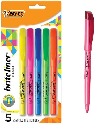 BIC Brite Liner Highlighters, Chisel Tip, School Supplies for Students and Teachers, Ideal for No... | Amazon (US)