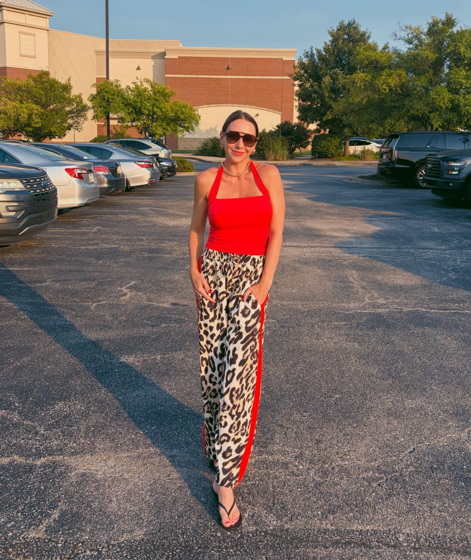 Casual Date Night Fit!
Wearing size small in leopard track pants💋

#LTKgrwm #LTKootd #LTKOver40