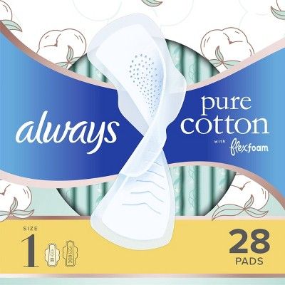 Always Pure Cotton with Wings Size 1 Regular Unscented - 28ct | Target