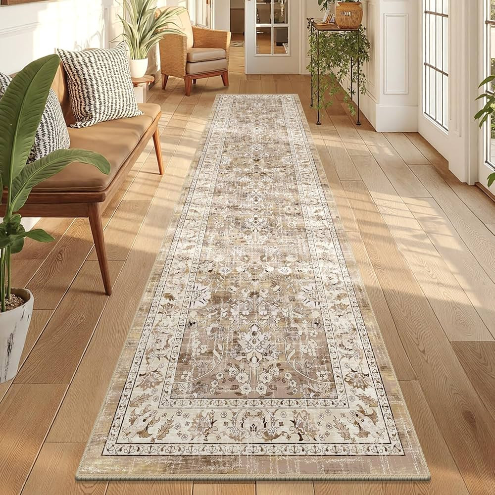 LOKHOM Washable Runner Rug, 2x8 Non-Slip Vintage Hallway Runner Rug with Rubber Backing, Boho Flo... | Amazon (US)