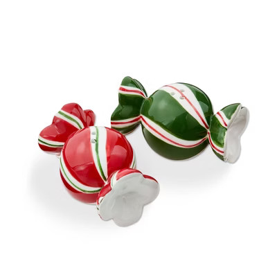 tag Multicolor Ceramic Candy Salt and Pepper Shakers Set for Christmas 3.25 in x 1.75 in x 1.5 in Hand Wash Only | Target