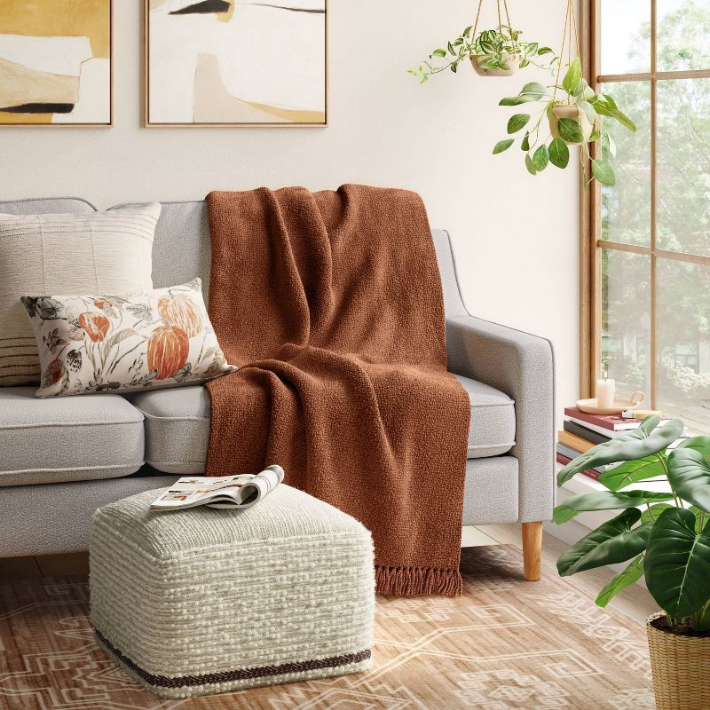 Branchville Square Pouf Cream Boucle - Threshold™ | Target