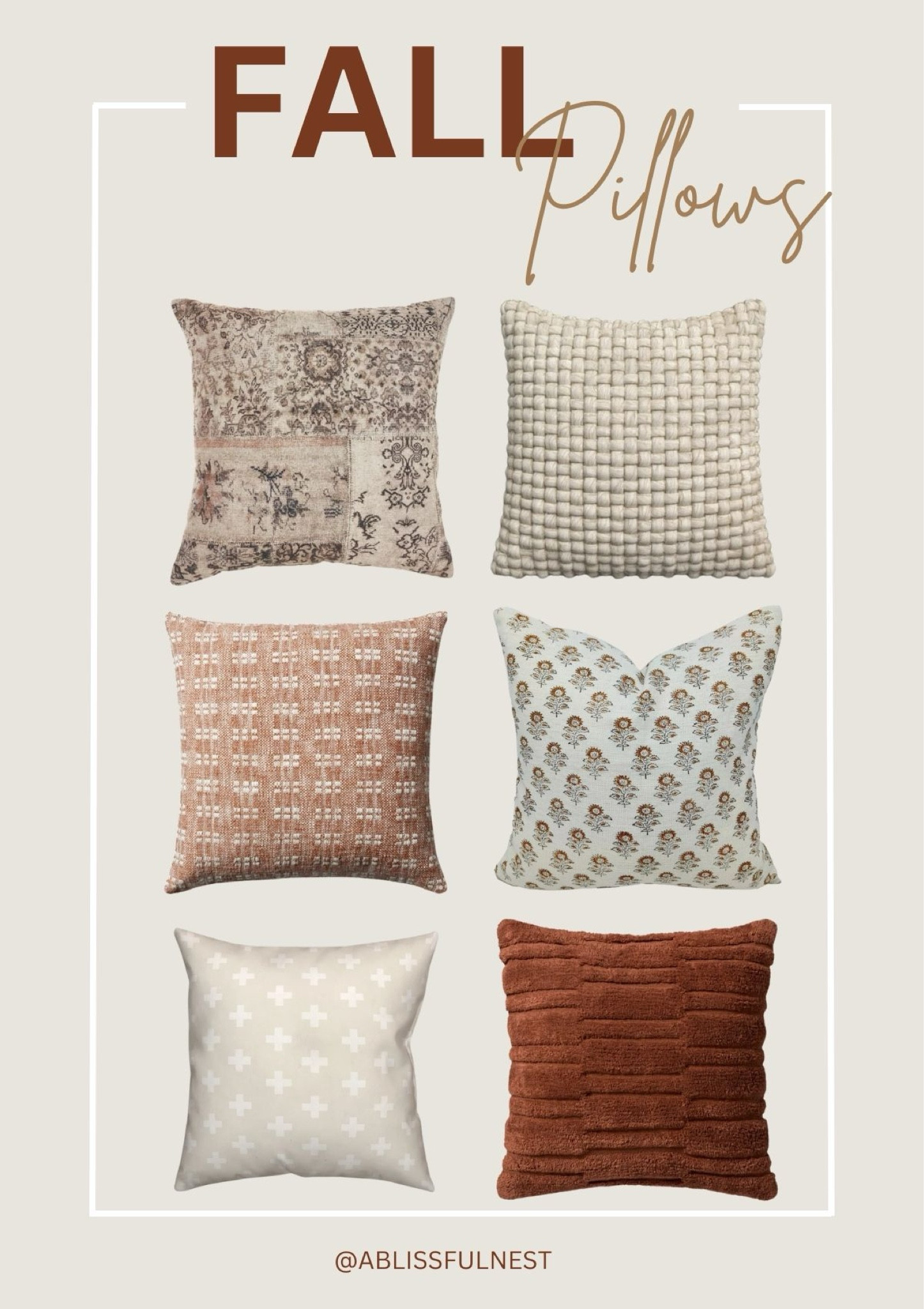 Gorgeous Fall pillows to make a seasonal change easy in your home! All affordable pieces that you can mix and match!


#LTKSeasonal #LTKFindsUnder50 #LTKHome