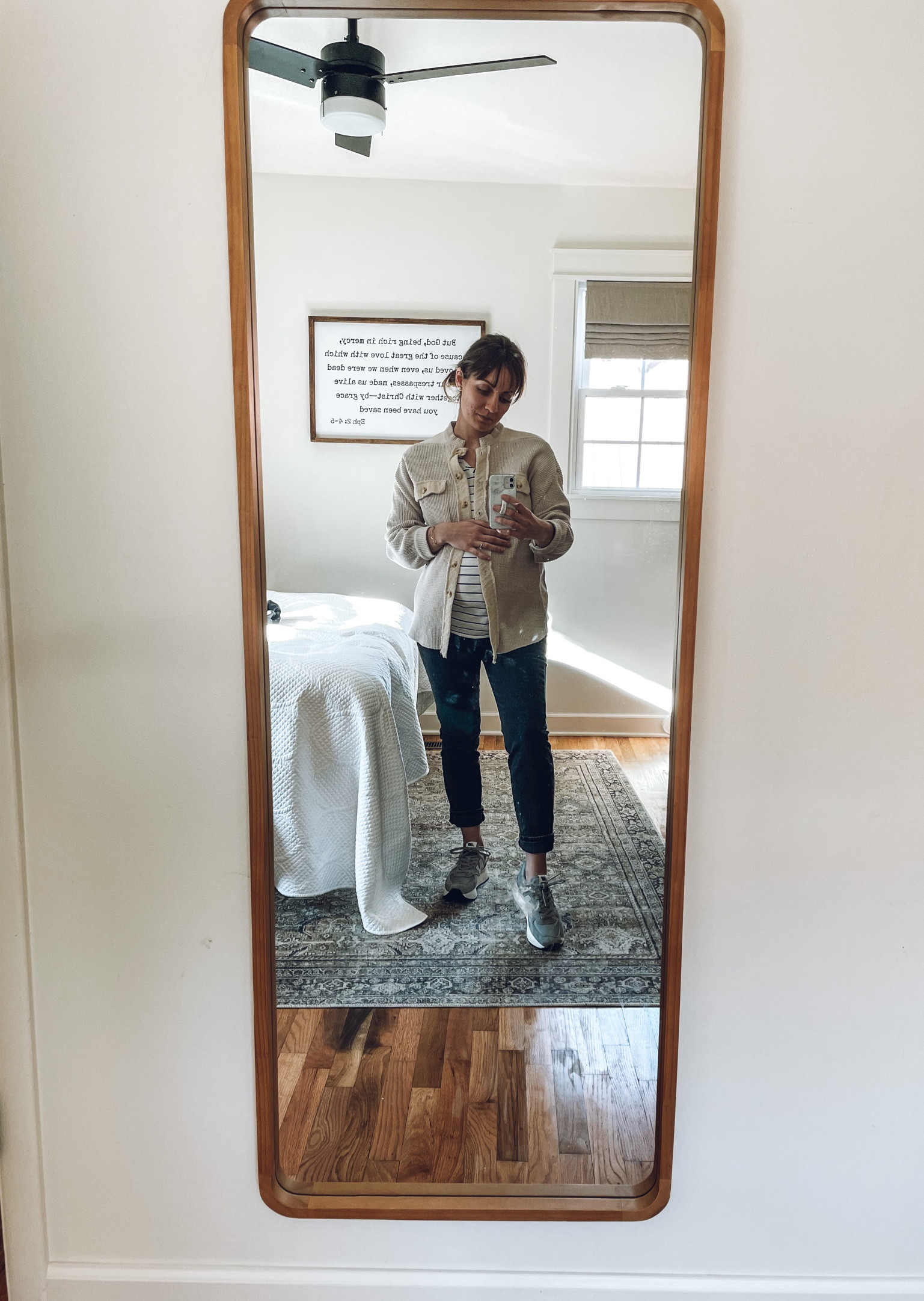 Maternity outfit. Comfy casual. Best sneakers for a baby bump. Bedroom home decor. Bedroom rug. 

#LTKbump #LTKshoecrush #LTKhome