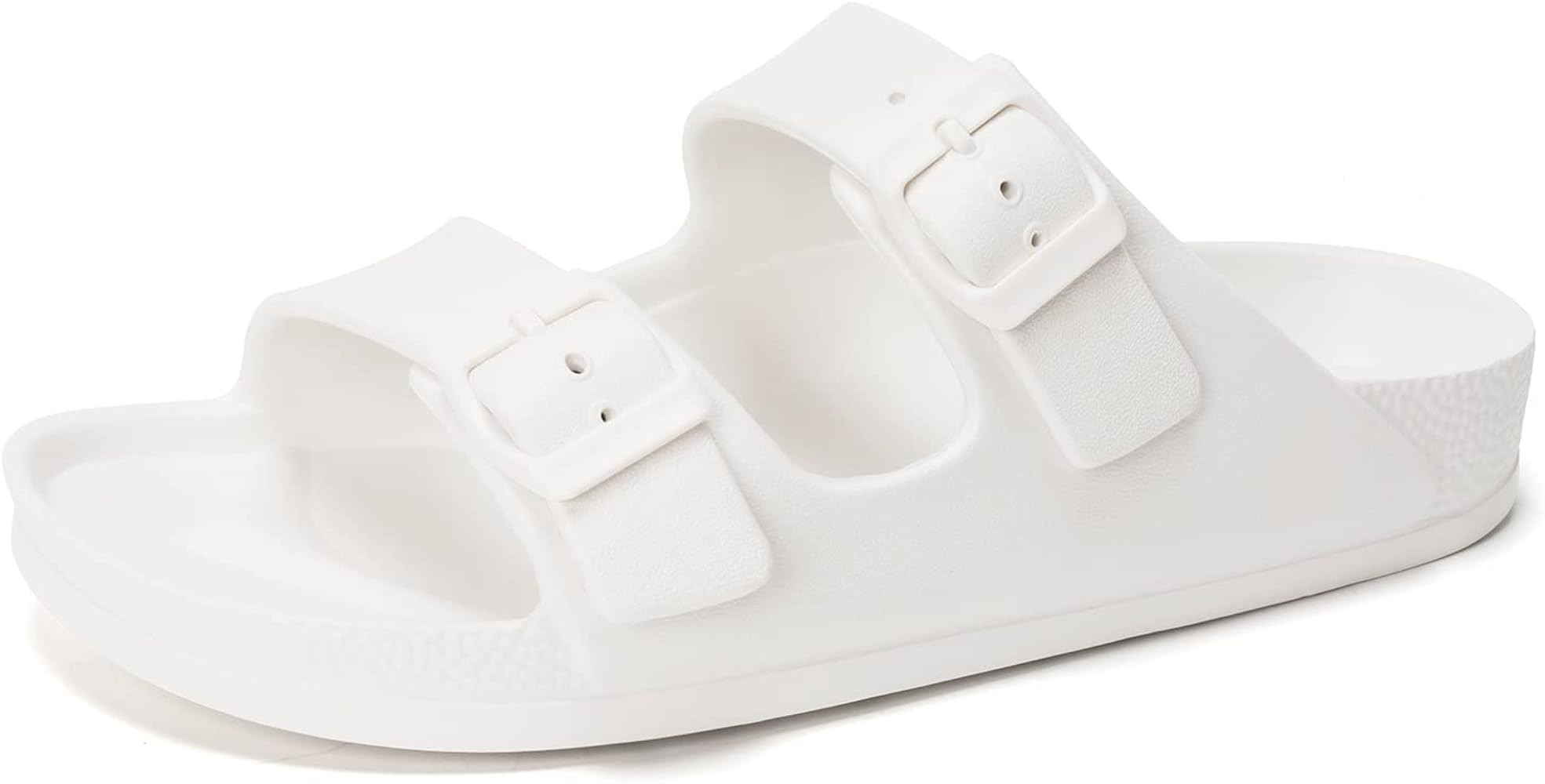 FUNKYMONKEY Women's Comfort Slides Double Buckle Adjustable EVA Flat Sandals | Amazon (US)