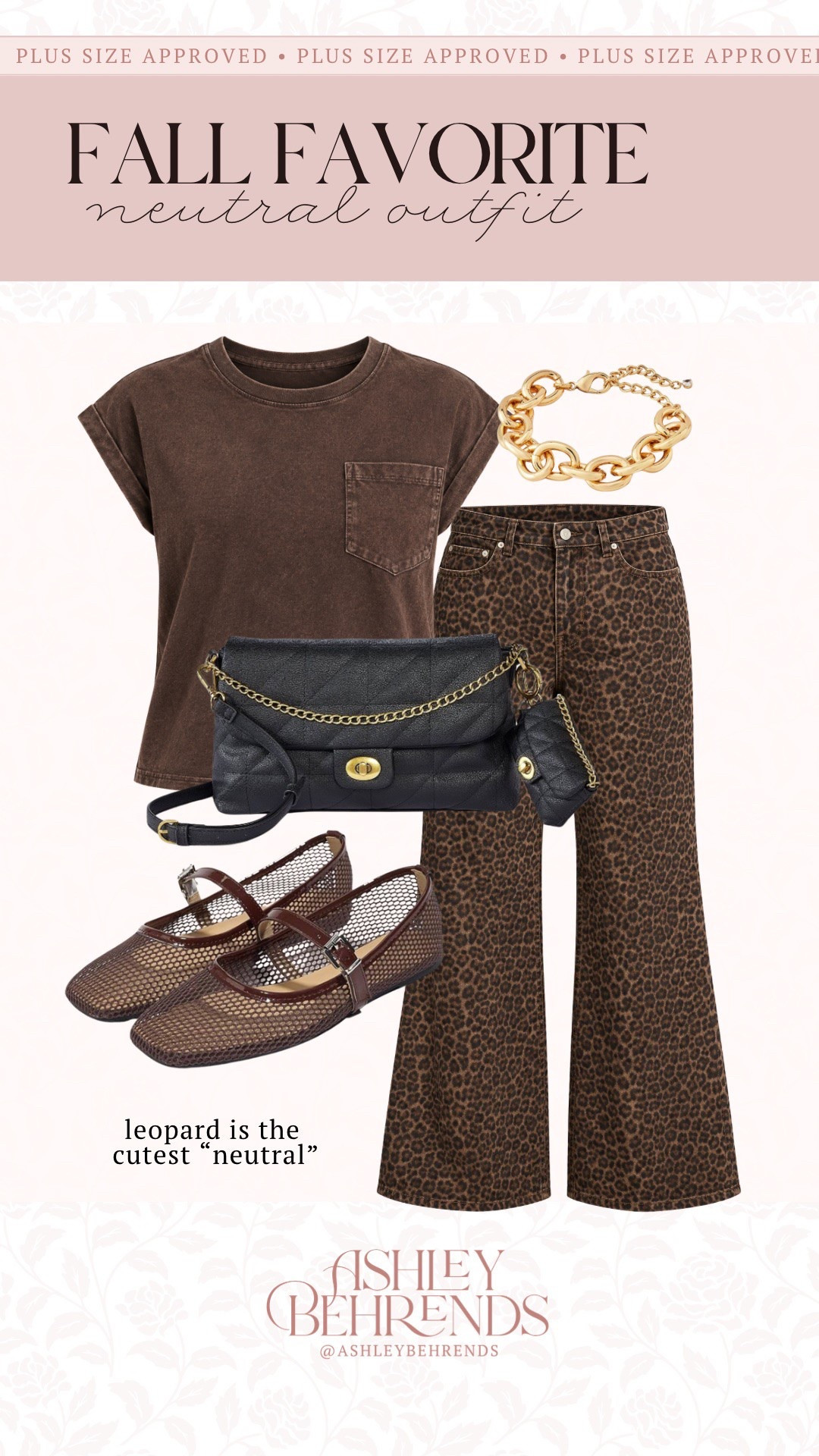 These leopard pants are one of my favorite pairs of neutral pants. I love how it looks with this adorable brown top, mesh shoes and black purse. Everything about this look is perfect for fall and it’s so plus size approved. 
Neutral fall outfit inspiration

#LTKPlusSize #LTKSeasonal #LTKSaleAlert