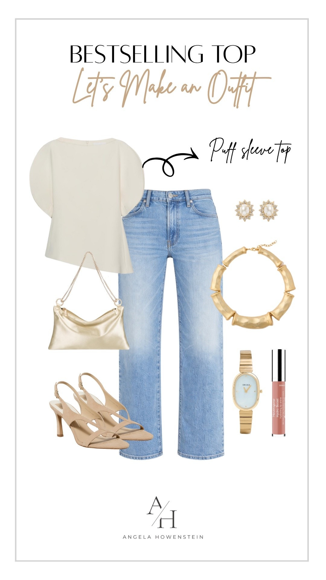 Cream puff sleeve blouse outfit. 

#LTKOver40 #LTKootd