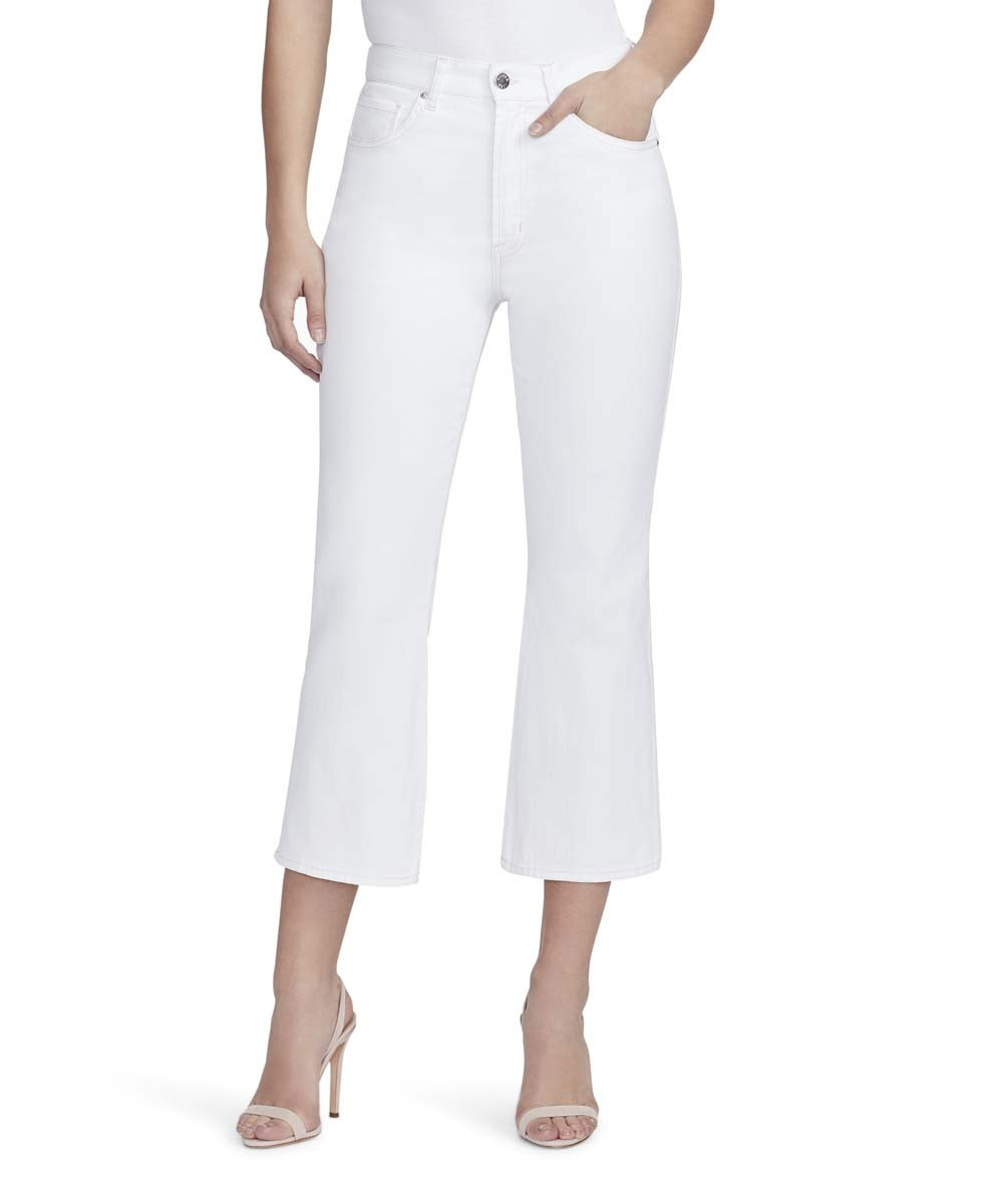 William Rast Women's Denim Pants and Jeans - White High-Rise Crop Flare Jeans - Women | Zulily