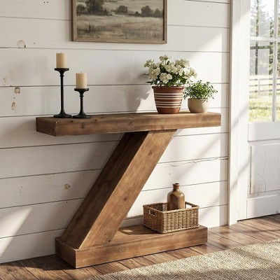 Lantine 41.3” Solid Wood Console Table, Z-Shaped Entryway Table, Modern Sofa Table Behind Couch for Living Room, Entrance, Foyer | Target