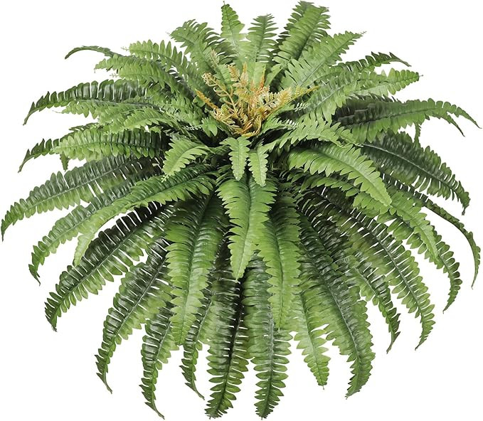 Artificial Ferns for Outdoors, 45" Large Faux Ferns 63 Fronds Fake Boston Fern Plant for Planter ... | Amazon (US)