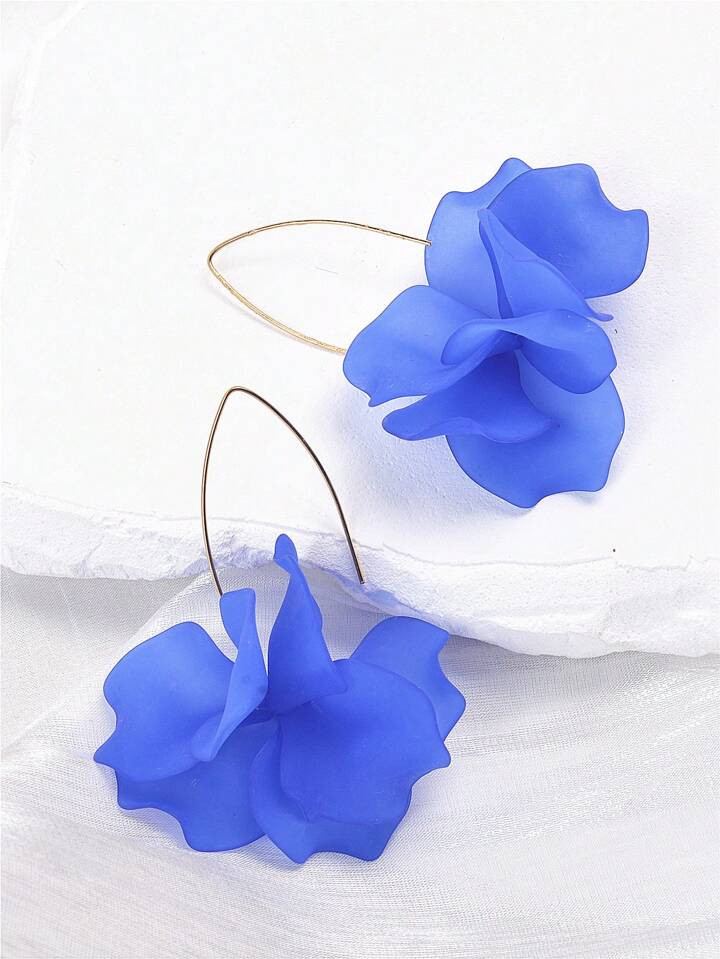 1pair Fashionable Acrylic Floral Earrings For Women, Vacation Style | SHEIN