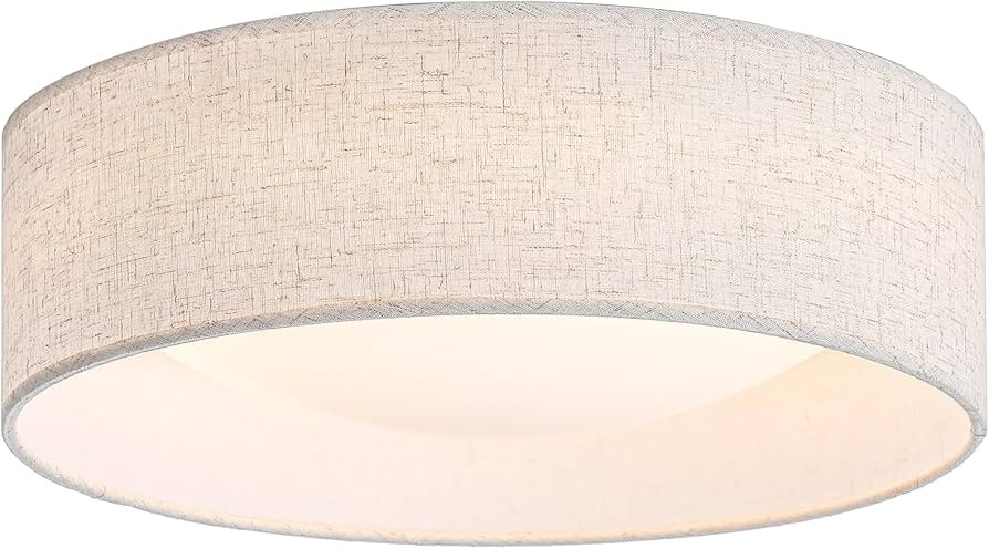 13" Fabric Flush Mount Ceiling Light, 24W 3000K LED Closed to Ceiling Light Fixture with Classic ... | Amazon (US)