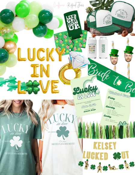 // st Patrick’s day bachelorette party // at patty’s day bachelorette party theme // St. Patrick’s day // shamrock ☘️ tee // let’s get lucked up // lucky in love bachelorette party theme // march bachelorette party // 

#LTKparties #LTKSeasonal #LTKwedding