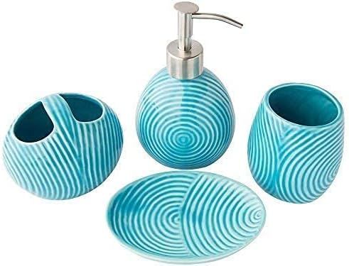 Designer 4-Piece Ceramic Bath Accessory Set by Comfify - Blue | Amazon (US)