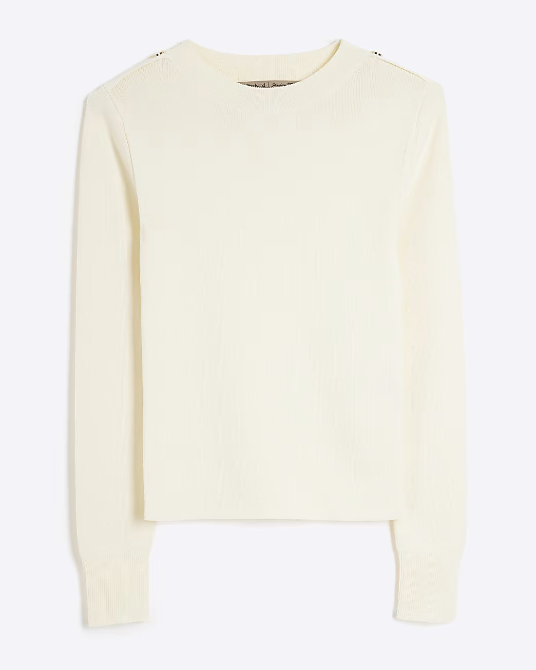 Cream Long Sleeve Knit Top | River Island UK & IE