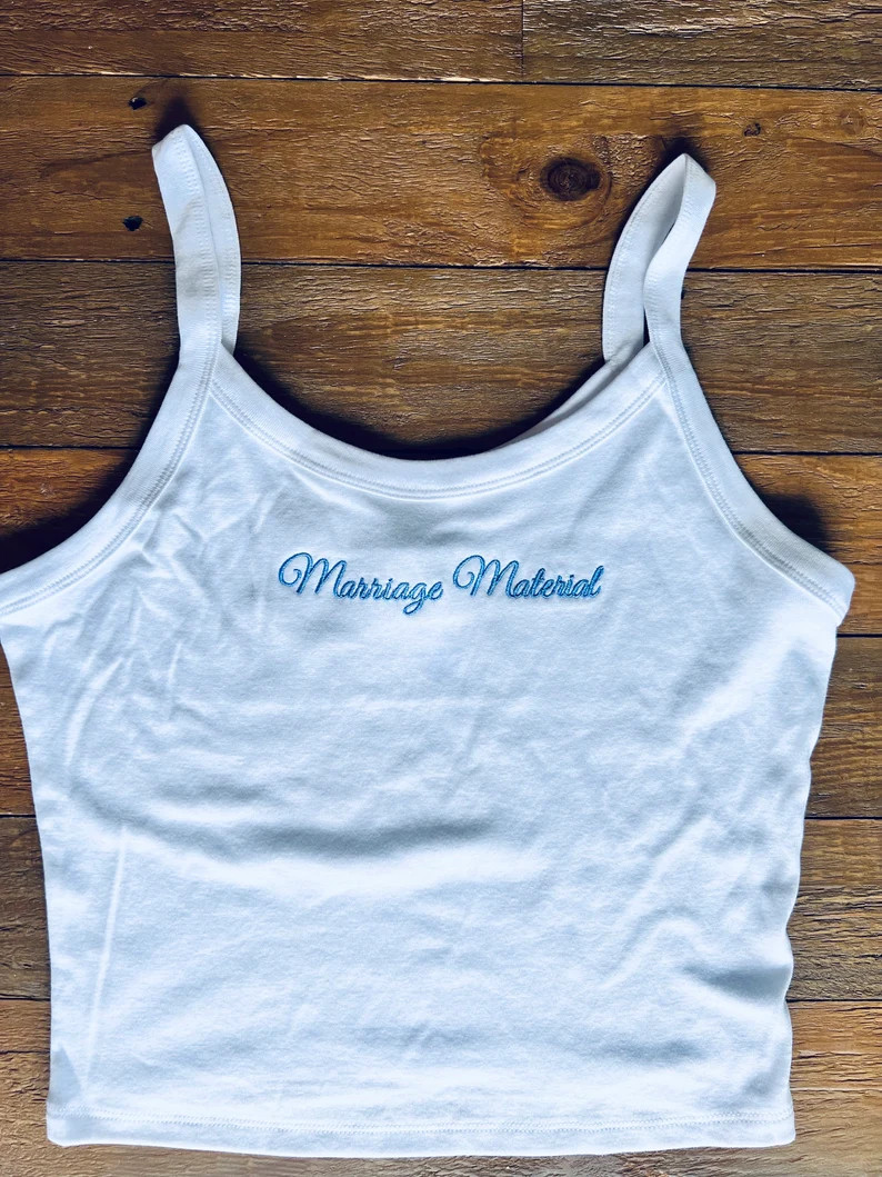 Embroidered Crop Top, Personalized Crop Tank Top, Custom Embroidered Crop Top Tank, Custom Text E... | Etsy (US)