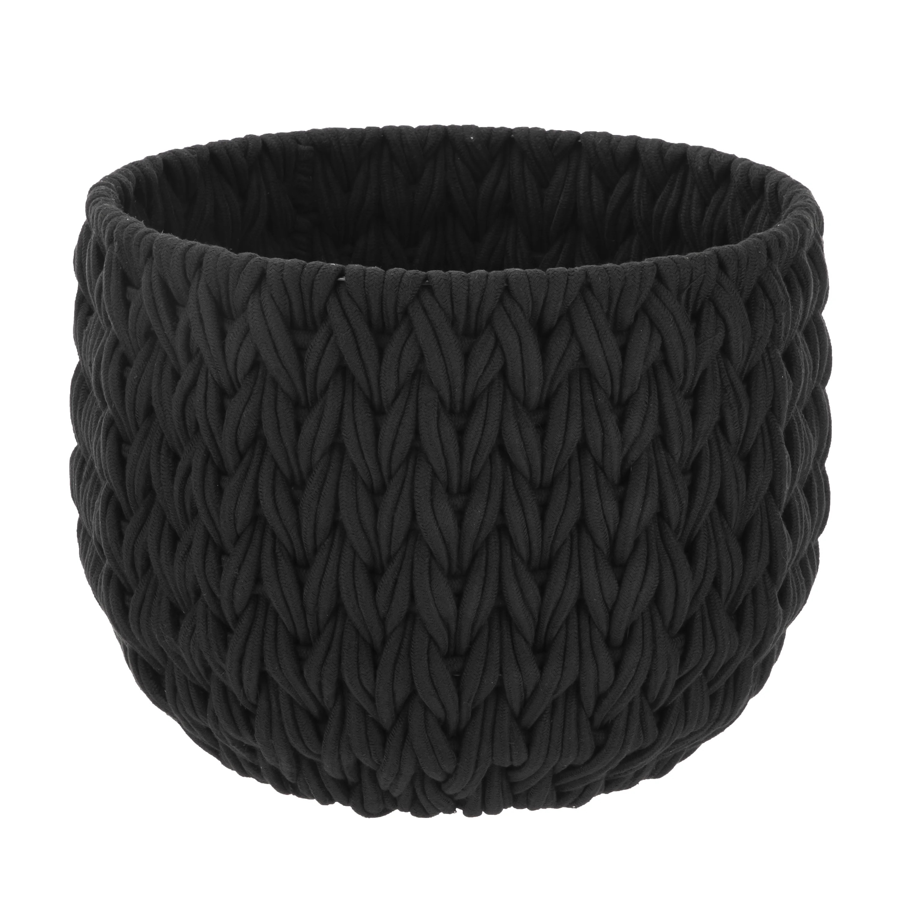 Better Homes & Gardens Closed Weave Polyester Black Decorative Storage Basket | Walmart (US)
