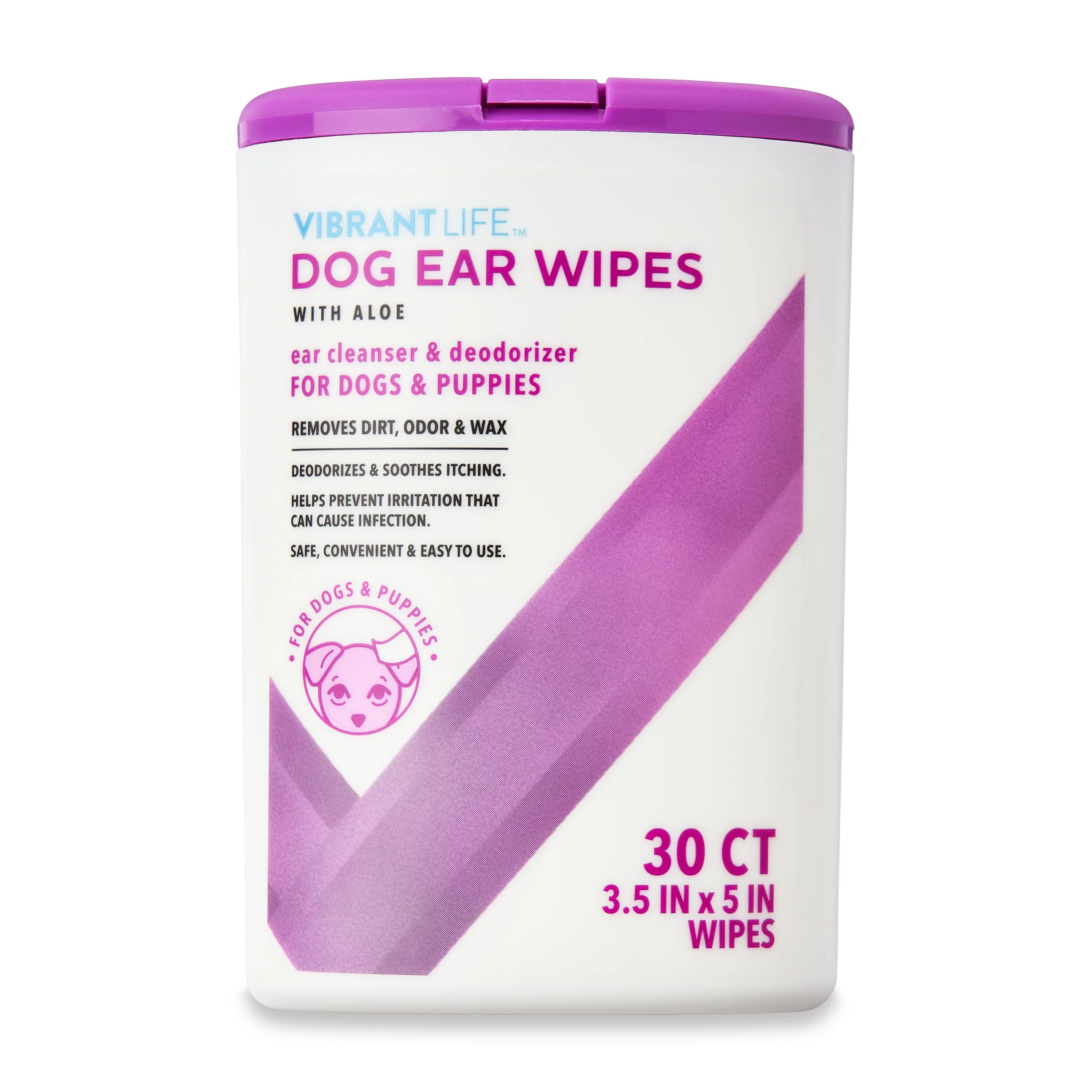 Vibrant Life Dog Ear Wipes with Aloe, 30 Count - Walmart.com | Walmart (US)