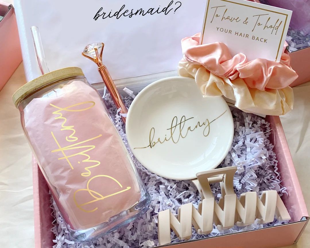 Bridesmaid Proposal Box, Personalized Will You Be My Bridesmaid Gift Box Set, Maid of Honor Propo... | Etsy (US)