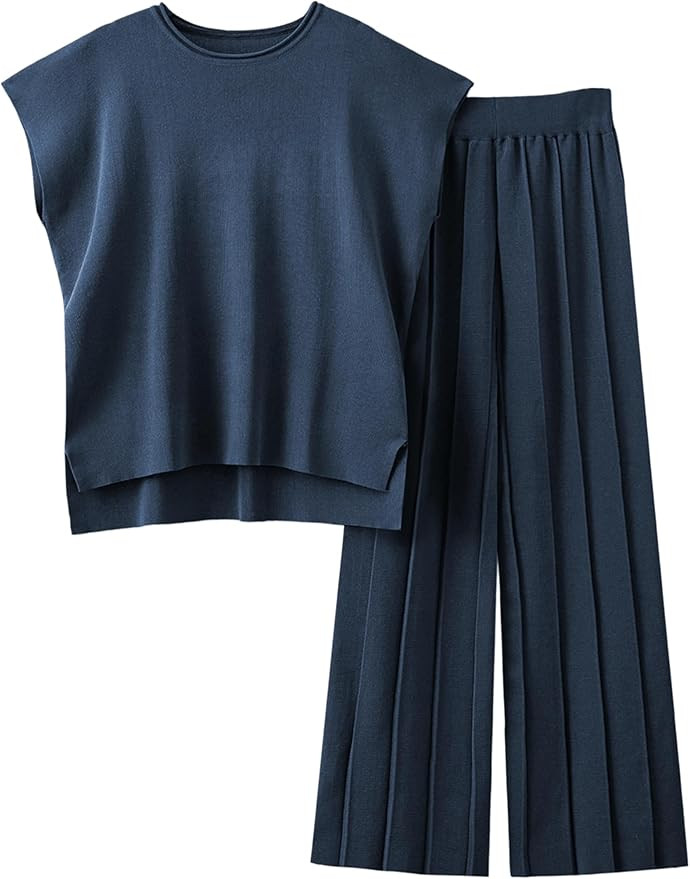 Tanming Women's 2 Piece Outfits Sweater Set Knit Pullover Tops High Waisted Pants Sweatsuits Loun... | Amazon (US)