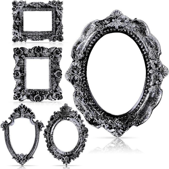 5 Pcs Vintage Mini Picture Frames Small Antique Resin Photo Frame Wall Hanging for DIY Jewelry Di... | Amazon (US)