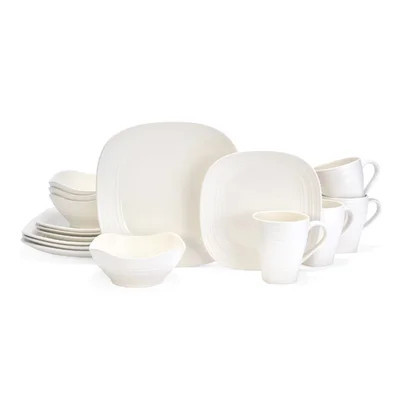 Mikasa Swirl Square 16-Piece Dinnerware Set, Service for 4 | Wayfair North America