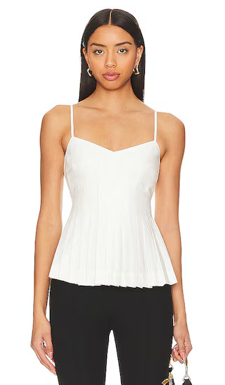 Alma Pleated Top in Off White | Revolve Clothing (Global)