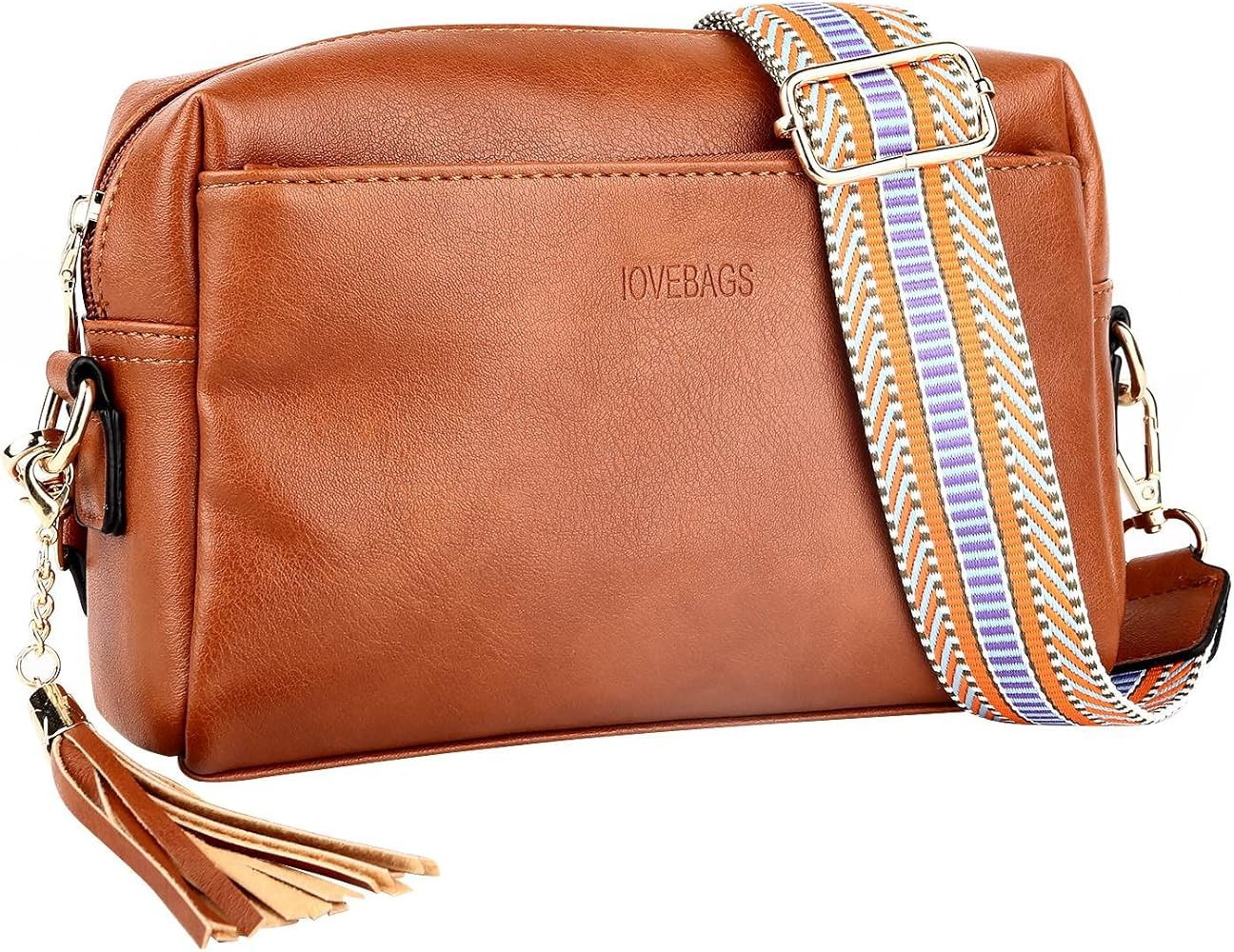 iovebags Small Crossbody Purse for Women Triple Zip Shoulder Handbag Cell Phone Purse with Colore... | Amazon (US)