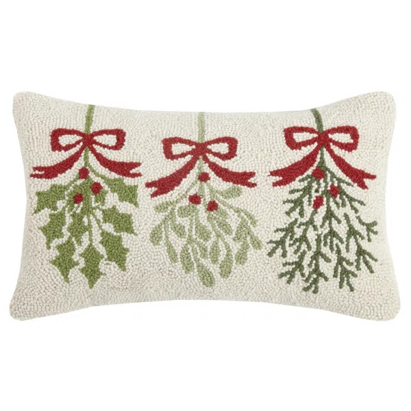 Casavant Mistletoe Hook Wool Lumbar Pillow | Wayfair North America