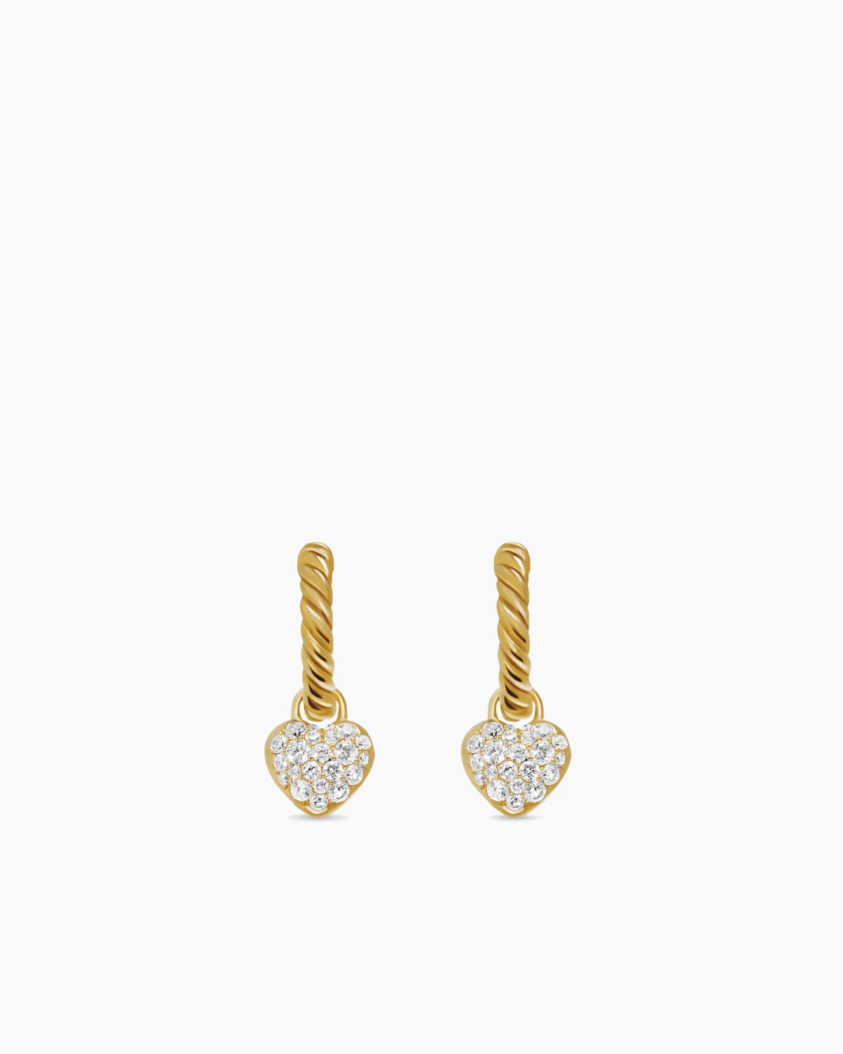 Petite Pavé Heart Drop Earrings | David Yurman