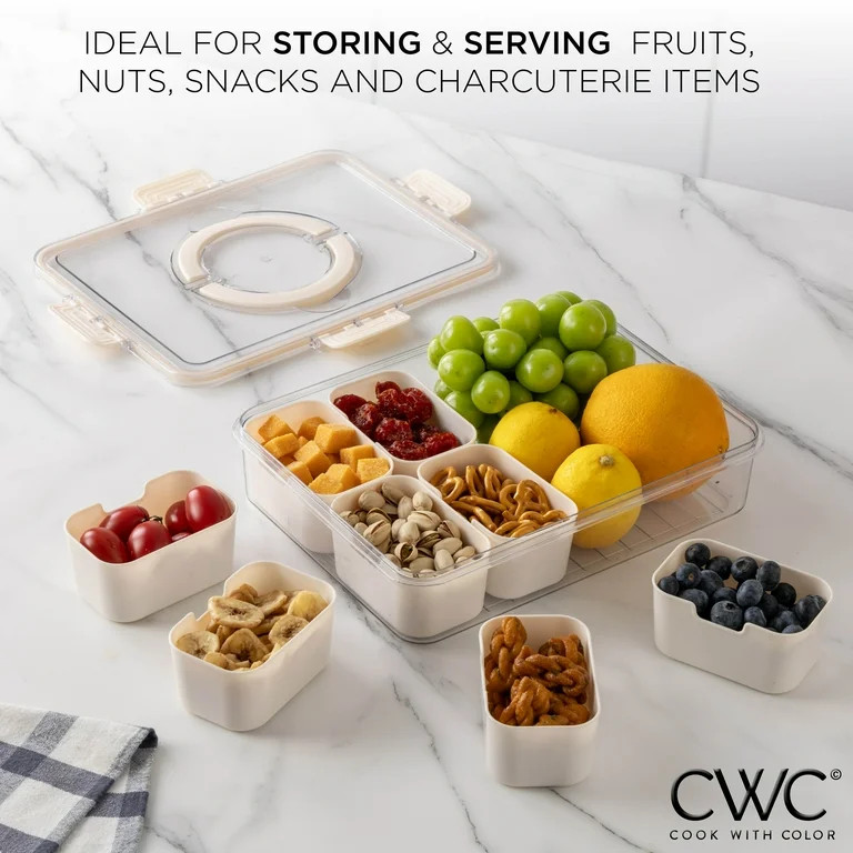 COOK WITH COLOR Snackle Box for Kids Lunch Box and Snack Container, Cream | Walmart (US)