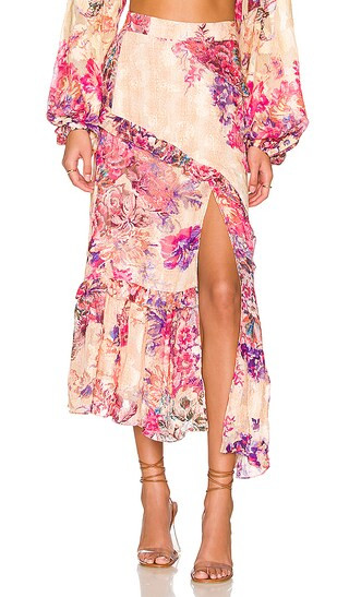 Leah Midi Skirt in Salmon | Revolve Clothing (Global)