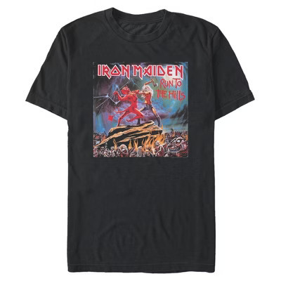 Mens Iron Maiden Run to the Hills T Shirt - Black - Small | Target