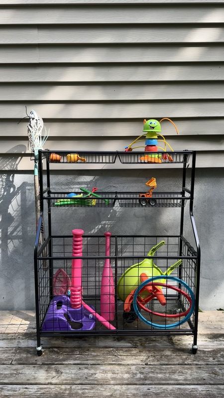 Outdoor toy storage and sports storage idea. Perfect for those of us who don’t have a garage or shed.

Storage / toy storage / sports equipment / mom hack / amazon find