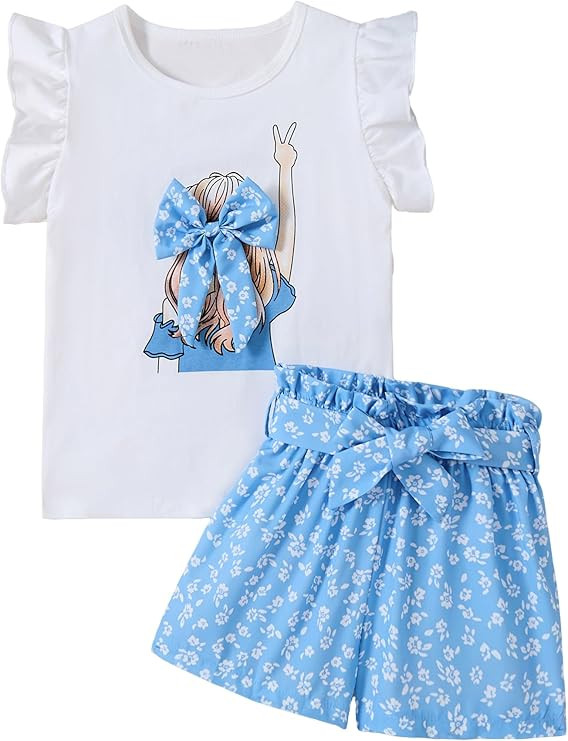 Girls Summer Outfits Cute Sleeveless Top High Waisted Short Sets with Pockets Teen Girl Clothes S... | Amazon (US)