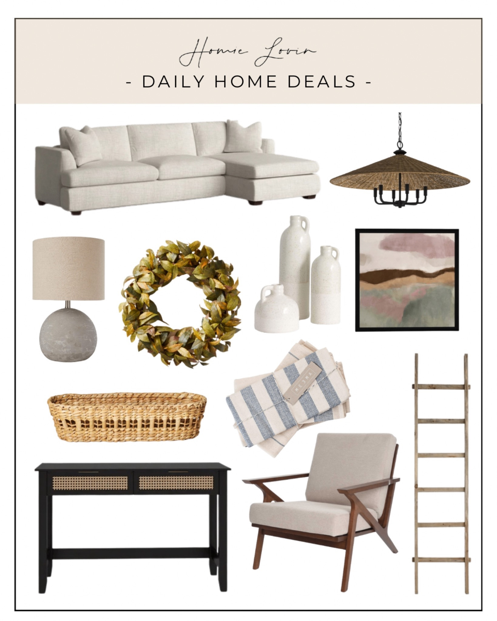 Daily Home Deals! Great prices on these finds! These furniture, home decor, home design, interior design, interior decor, homielovin, sofa, lighting, pendant light, table lamp, wreath, vases, artwork, wall art, tray, console table, tea towels, kitchen towels, chair, ladder, Wayfair, Joss & Main, Amazon, Target, Walmart

#LTKhome #LTKfamily #LTKsalealert