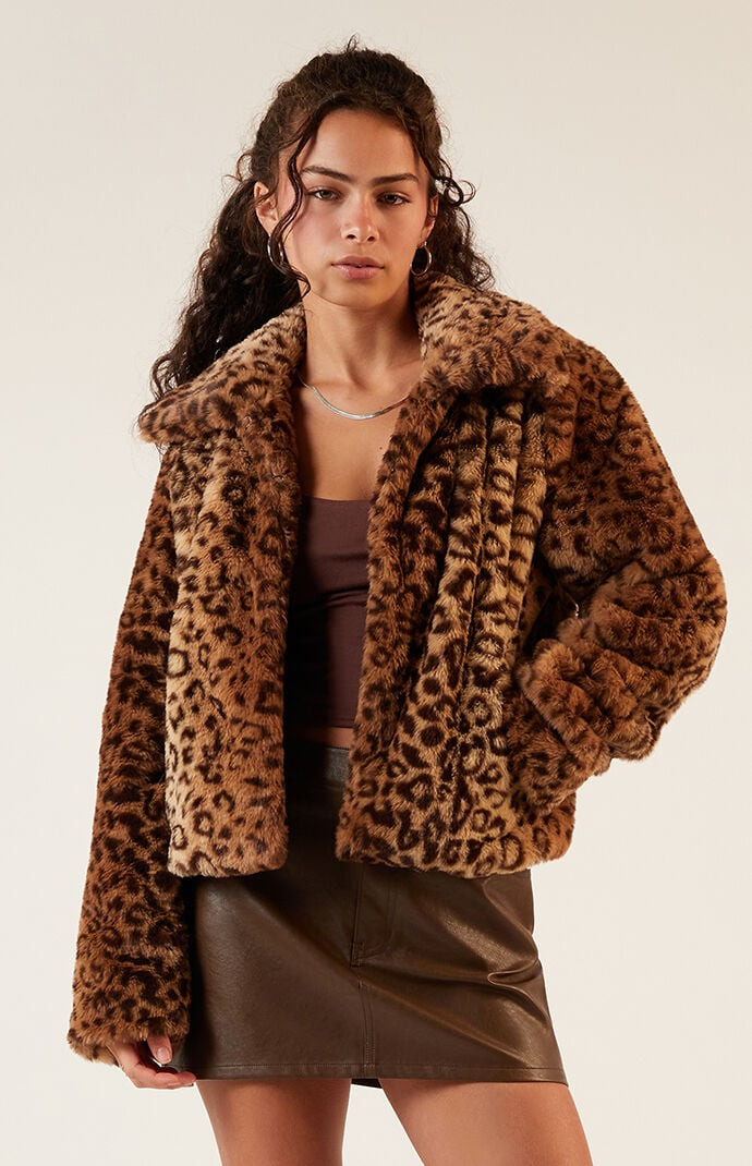 Women's Leopard Faux Fur Jacket - Size Medium | PacSun
