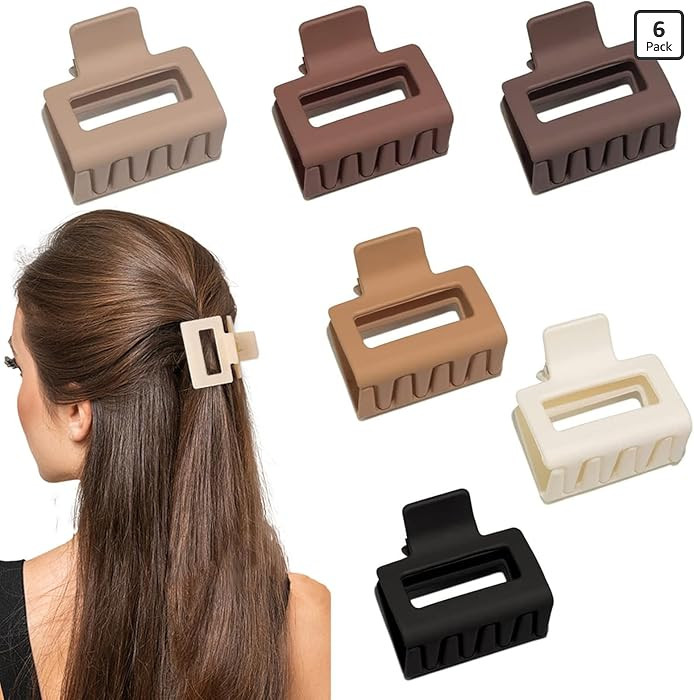 6 Pack Claw Clips Hair Clips for Women Girls Medium Rectangle 2 Inch Small Hair Clips for Thin or... | Amazon (US)